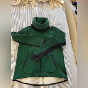 lululemon athletica Green and Black Striped Sweatshirt